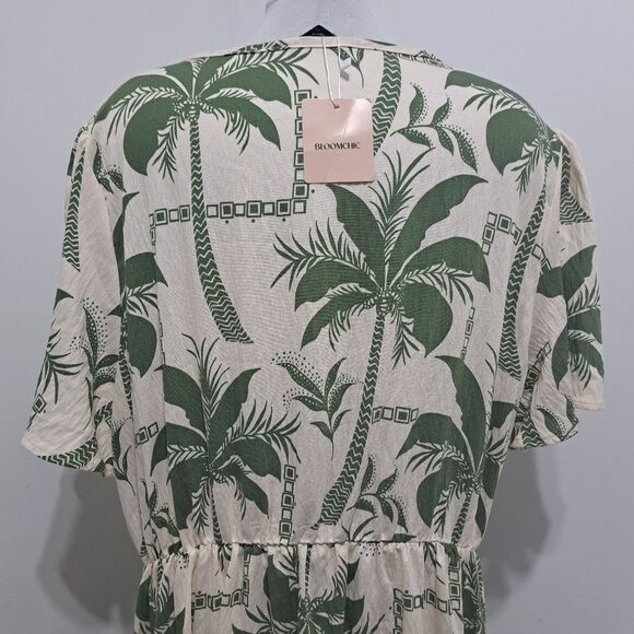BloomChic  Tropical Palm Print Boho Chic Midi Dress Size 22-24 Multi-Color NWT - Picture 17 of 17